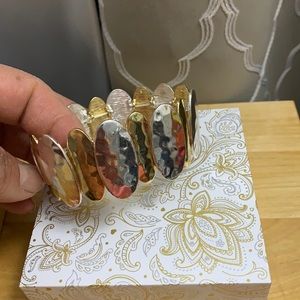 Tho tone stretch bracelet